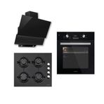 Luxell Diamond Siyah Cam Ankastre Set