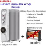 Luxell LUX13-FP-WG 13 Dilim 2900 Watt Turbo Fanlı Yağlı Radyatör+Luxcell Quartz Elektrikli Soba Hediye