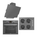 Luxell Opall Gri Cam Ankastre Set