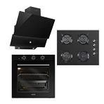 Luxell Optimum Siyah Ankastre Set