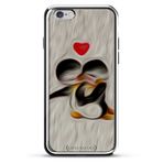 Luxendary LUX-I6PLCRM-PENGUINS1 Penguenler in Love Tasarım Krom Serisi Kılıf iPhone 6/6S Plus için