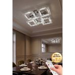 Lüxev Lighting Kare Model 5"li Gümüş 3 Renk Modu Ledli Modern Tavana sıfır Salon Mutfak Çocuk Yatak Odası Led Avize