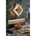 Lüxev Lighting Kare Model Tekli Gold 3 Renk Modu Kristal Taşlı Salon Mutfak Yatak Çocuk Odası Aplik
