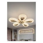 Lüxev Lighting Yağmur Model 5"li Gold 3 Renk Modu Ledli Modern Plafonyer Salon Mutfak Çocuk Yatak Odası Led Avize