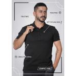 Luxic Core Erkek Polo Yaka Tişört Likralı Pike Kumaş Terletmez Rahat Günlük - Siyah