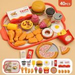 Luxixi Luxixi Burger Çadır Oyun Ev Simülasyon Yemek Pişirme Patates Kızartması Kızarmış Tavuk Burger Rol Yapma Interaktif Oyuncak (Yurt Dışından) - 1