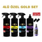 Luxor Kimya Oto Yıkama Seti - Lastik Parlatıcı - Jant Temizleyici - Hızlı Cila -Torpido Parlatıcı Oto Bakım Seti 4 x 473 ml