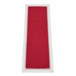 Luxora Kırmızı Dantelli runner %100 Polyester, Beyaz Dantel Kenarlı masa örtüsü, 166x57 cm, Düğün ve Parti Dekoru için