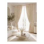 Luxoras Home Eteği Fırfırlı Keten Bohem Natural Vintage Fon Perde - Tek Kanat ( en x boy )