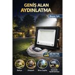 luxshome 20 Metre 100 Watt Seyyar Led Projektör Aydınlatma. Seyyar Aydınlatma Su Geçirmez Dış Mekan IP66