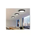 luxshome Dekoratif Modern Tavana Sıfır Plafonyer Panel Led Avize Siyah Kasa 6500K Beyaz Işık