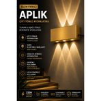 luxshome Gold Kasa Elektrikli Çift Yönlü LED Aplik Modern Dekoratif Duvar Aydınlatma Apliği