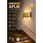 luxshome Kablosuz Gold Pilli LED Aplik Çift Yönlü Kendinden Yapışkanlı Modern Aydınlatma