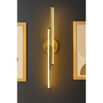 luxshome Lux Dekoratif Eskitme Gold Altın Kasa Çift Pilli Kablosuz Salon Duvar Aplik Tablo Aplik Sarı Işık