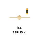 luxshome Modern Kablosuz Tak Çalıştır Ledli Pilli Aplik Banyo Tablo Ayna Aydınlatma Eskitme Gold Pil Dahildir