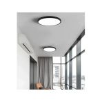 Luxshome Modern Tavana Sıfır Led Avize Buz Beyazı Işık Salon Mutfak Oturma Odası Avize Siyah Metal Kasa