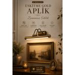luxshome Pilli Eskitme Gold LED Duvar Apliği 3000K Gün Işığı Tablo Üstü Aydınlatma Kablosuz Vintage Aplik