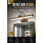 luxshome Pilli Eskitme Gold LED Duvar Apliği 6500K Beyaz Işık Tablo Üstü Aydınlatma Kablosuz Vintage Aplik