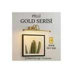 luxshome Pilli Gold Gün Işığı Salon Duvar Apliği Banyo Aydınlatma Ayna Üstü Led Tablo Aplik Loş Işık 3000K