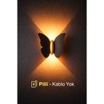 luxshome Pilli Kelebek Duvar Apliği Led Duvar Lambası Kablosuz Dekoratif Aydınlatma