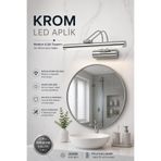 luxshome Pilli Krom LED Duvar Apliği 3000K Gün Işığı Ayna Üstü Banyo Aydınlatma Kablosuz Modern Aplik