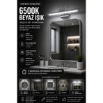 luxshome Pilli Krom LED Duvar Apliği 6500K Beyaz Işık Ayna Üstü Banyo Aydınlatma Kablosuz Modern Aplik