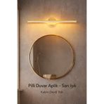 luxshome Yapışkanlı 9V Pilli LED Gold Gün Işığı Duvar Aplik 35 cm Tablo Ayna Üstü Dekoratif Aydınlatma