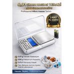 LUXTER 500 gr 0.01 Çok Hassas Dijital Elektronik Kuyumcu Cep Terazisi Tartı + Pil Hediyelidir