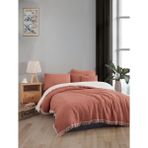 Luxtex 4 Kat Müslin Yatak Örtüsü, Koltuk Örtüsü, Battaniye, Tv Battaniyesi, Çift Kişilik 210 x 230 cm - Kiremit