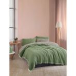 Luxtex Çift Yönlü, 4 Kat Müslin Yatak Örtüsü, Koltuk Örtüsü, Battaniye, Çift Kişilik 220 x 230 cm - Yeşil