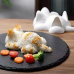 Luxury 1 Adet Sevimli Kedi Şeklinde Pirinç/pilav/helva Kalıbı 200 gr Kapasiteli Beyaz Renk 1 Adet