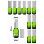 Luxury 10ML Gümüş Renkli Full Metal Lüx Sprey Şişe, Parfüm Kolonya Vb Için Sızdırmaz Yeşil Cam Şişe 10 Adet 1 Adet