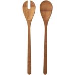 Luxury 2 Li Bambu Salata Servis Kaşığı 2 Li Tahta Kaşık Seti Karıştırma Kaşığı Uzunluk: 31 cm 1 Adet