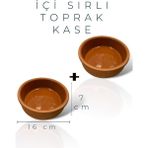 Luxury 2'li Içi Sırlı Toprak Güveç Yoğurt Mayalama Et 16X7CM 1 Adet