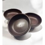 Luxury 3 Adet Plastik Ahşap Görünümlü Cips ve Çerezlik, Kase Çap: 10 Cm, Derinlik: 3 cm 1 Adet