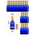 Luxury 30ML Altın Renkli Full Metal Lüx Sprey Şişe, Parfüm Kolonya Vb Için Sızdırmaz Mavi Cam Şişe 20 Adet 1 Adet