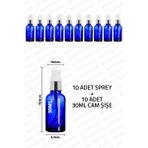 Luxury 30ML Mavi Cam Gümüş Metal Kaliteli Sprey Başlık Fıs Fıs Cam Kolonya Vb Sıvılar Için Şişe 10 Adet 1 Adet