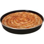 Luxury 36 cm Emaye Fırın Tepsisi Yuvarlak Çinko Tepsi 36 x 6 cm Emaye Börek Baklava Tepsisi 1 Adet - Siyah