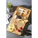Luxury 4 Parça Bambu Peynir Sunum Tahtası ve Çatal - Spatula - Bıçak Seti, Peynir Kesim Panosu, Sunum Seti 1 Adet