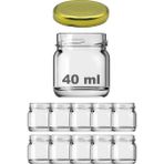 Luxury 40 cc Kavanoz Metal Gold Konserve Kapaklı 40 ml Şeffaf Küçük Cam Kavanoz 10 Adet 1 Adet