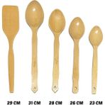 Luxury 5 Parça Vernikli Kayın Tahta Kaşık-Ahşap Spatula-Set 1 Adet