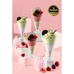 Luxury Alaska Cornetto 4'lı Cam Dondurma Kasesi Külah Kase, Dondurmalık 300 Ml. 1 Adet