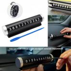 Luxury Araç İçi Torpido Üstü Çevirmeli Telefon Park Numaratörü Park Tel 10.5X2.7cm Siyah