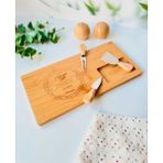 Luxury Bambu 4 Parça Peynir Sunum Tahtası Seti Peynir Sunum Tabağı 1 Adet