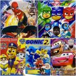 Luxury Boyama Kitabı Pijamaskeliler Paw Patrol Sonic Cars Şimşek Mcqueen Örümcek Adam Boyama Kitap 5’li Set 1 Adet