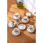 Luxury Ethnic Mix New Bone 6 Kişilik Kahve Fincan Takımı 90 ml 1 Adet