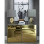 Luxury Gold Aynalı Gri 8 Çekmeceli Şifonyer 94X45 Yükseklik 73CM