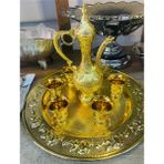 Luxury Gold Zemzem Takımı - Zemzemlik - Ebruli - Gold Renk - Tam Takım-Dekoratif 1 Adet