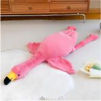 Luxury Ithal Kumaş Soft Yumuşak Dokulu Flamingo Peluş Oyuncak Yastık Oyun & Uyku Arkadaşı Büyük Boy 60 Cm. 1 Adet - Pembe