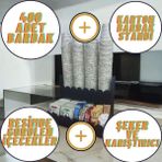 Luxury Karton Bardak ve Ikram Standı–8 Oz Uyumlu/kahve & Şeker & Karıştırıcı Seti/karton Bardaklık 1 Adet